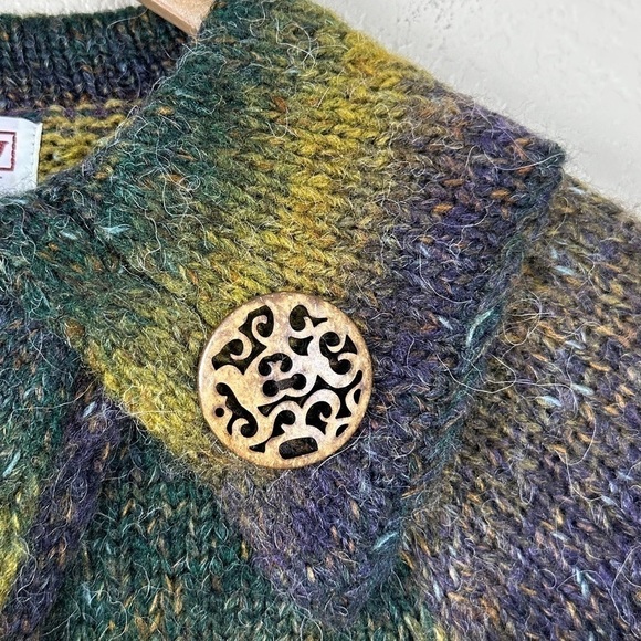 PBJ Sport Vintage Ombre Two Button Long Sleeve Cardigan Size Medium Women - Picture 4 of 11